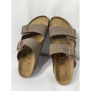 Birkenstock Arizona 41 US 10 Taupe Brown Sandals 2 Strap Buckle Comfort NWOB